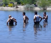 Bathing in mountain